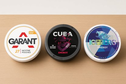 GARANT Energy drink, CUBA NINJA Energy and Iceberg Energy cans on a table