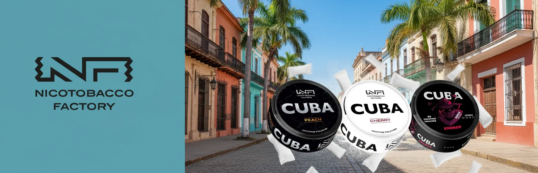 CUBA Black, White, and Ninja nicotine pouches collections